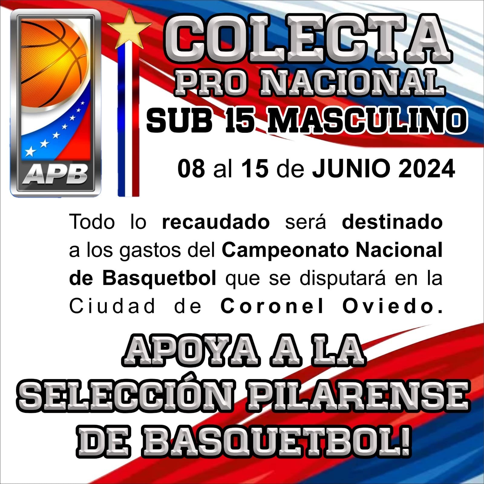 Colecta Pro Nacional de la Selección Pilarense de Básquetbol U15.