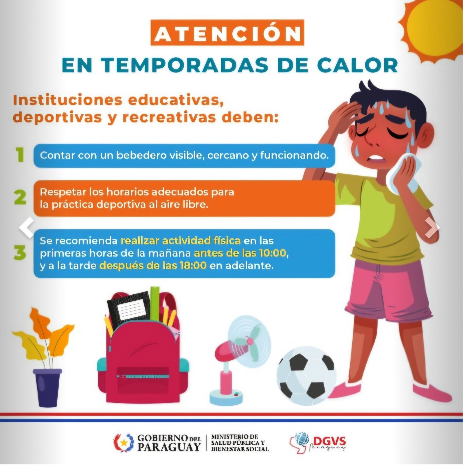 Se recomienda restringir la exposición de niños y adolescentes en horarios de intenso calor.